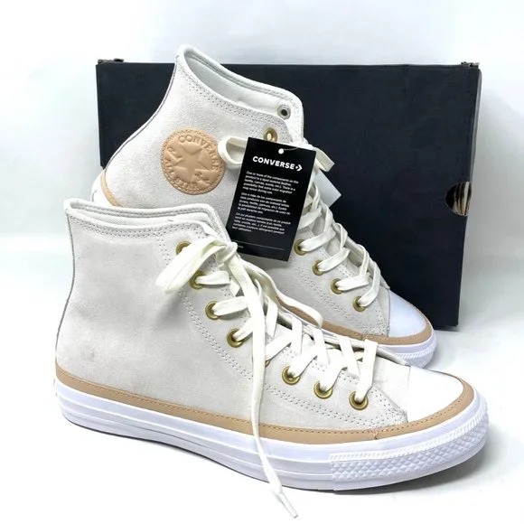 CONVERSE Men's Size 9.5 165921C CT All Star Hi OG Basketball White Suede Sneaker - Picture 8 of 10